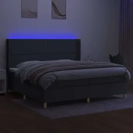 vidaXL Boxspringbett 200 x 200 cm Dunkelgrau