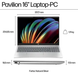 HP Pavilion 16" WUXGA IPS silber Core Ultra 7 155U 16GB/1TB SSD Win11 16-af0077ng