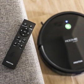 Prixton Roomie Smart Roboter-Staubsauger | Saugen und Schrubben, WLAN, Mobile App - Schwarz