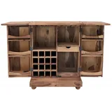 Aufklappbarer Barschrank 80x105x55 aus indischem Sheesham-Holz