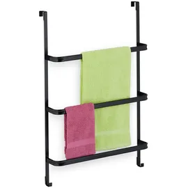 Relaxdays Tür-Handtuchhalter, schwarz