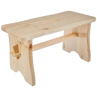 Zeller Fußbank Kiefer ca. 39x19x21cm, Schemel, Fußbank, Holzhocker, Fußhocker