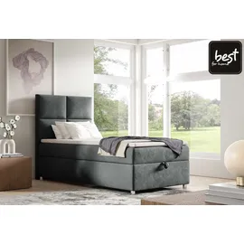 4mybaby GmbH Best for Home Boxspringbett mit Bettkasten Trinity K2-SINGLE 100x200 Bonellfederkern – Graphit | Grau