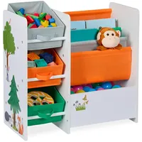 Relaxdays Kinderregal, Mehrfarbig, Kunststoff, Metall, 64x64x30 cm, Kinder- - Jugendzimmer, Kindermöbel, Kinderregale