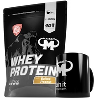 1kg Mammut Whey Protein Eiweißshake - Set inkl. Protein Shaker, Riegel, Powderbank oder Tasse (Salted Peanut, Mammut Keramik Tasse)