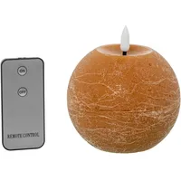 DRW Set mit 4 Kerzen, Wachskugel und LED, mit Fernbedienung, Bonbonfarben, 10 x 10 x 8,5 cm