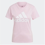 adidas Damen Shirt Loungewear Essentials Logo, CLPINK/WHITE, S
