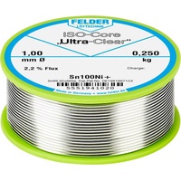 Felder ISO-Core Ultra-Clear Sn100Ni+ Lötzinn, bleifrei Spule Sn99,25Cu0,7Ni0,05 0.250