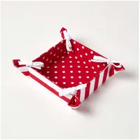 Homescapes Brotkorb Stoff Wendemuster Polk Dots rot Design Brötchenkorb