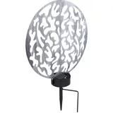 GLOBO Solarleuchte Metall 30x10x41 cm 2x LED warmweiß silber antik