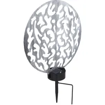 GLOBO Solarleuchte Metall 30x10x41 cm 2x LED warmweiß silber antik