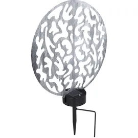 GLOBO Solarleuchte Metall 30x10x41 cm 2x LED warmweiß silber antik