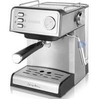 Heinrich's HEINRICHS Espressomaschine, Barista Siebträgermaschine mit 850W, 20 Bar Druck, Kaffeemaschine mit Milchaufschäumer, Doppelauslauf, abnehmbares Tropfgitter, 1.6 L Wassertank, Warmhalteplatte (Button)