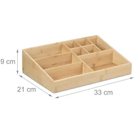 Relaxdays Bambus Schreibtisch Organizer 33 x 9 x 21 cm 1-tlg. braun