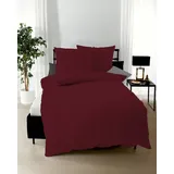 KAEPPEL Uni Mako-Satin burgund 200 x 200 cm + 2 x 80 x 80 cm