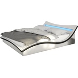 SalesFever Polsterbett mit LED-Beleuchtung im Kopfteil, Design Bett in moderner Optik, schwarz-weiß
