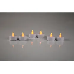 AM Design LED-Licht Teelicht 6tlg. Kunststoff Weiß