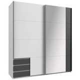 WIMEX Emden 180 x 198 x 64 cm weiß/graphit mit Spiegel und Schubladen