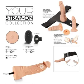 You2Toys 4-teiliges Strap-on-Set inklusive RC-Vibrator und 2 Dildos, hautfarben hell