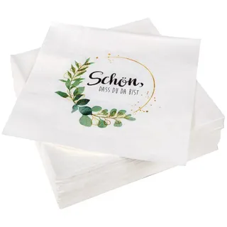 BestLivings Servietten 33 x 33 cm 3 Lagig 20er Pack Schön Dass Du Da Bist
