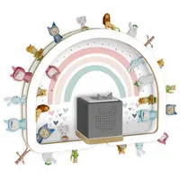 Holzura Kinderregal Tonie Regal Regenbogen mit magnetischem Rahmen für Toniefiguren bunt