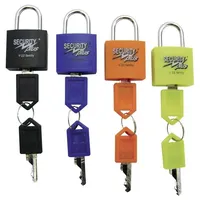 SECURITY PLUS V 22-4 Vorhängeschloss 4er Set Neongelb, Blau, Orange, Schwarz Schlüsselschloss