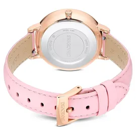 Swarovski Teddy 5739838 Edelstahlgehäuse Roségoldplattiert Lederarmband Rosa