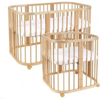 Waldin 7in1 Kinderbett mit Naturmatratze - Naturbelassen