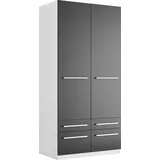 Priess Wäscheschrank Barcelona 94 x 193 x 54 cm Schwarz/Weiß