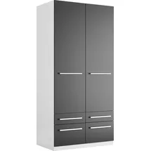 Priess Wäscheschrank Barcelona 94 x 193 x 54 cm Schwarz/Weiß