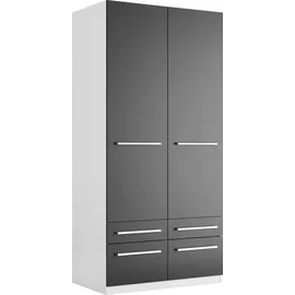 Priess Wäscheschrank Barcelona 94 x 193 x 54 cm Schwarz/Weiß