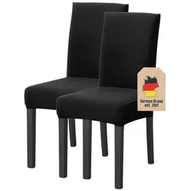 Intirilife Stuhlhusse Schwarz 38 - 45 cm Sitzfläche und 45 - 65 cm Lehnenhöhe 2er Set
