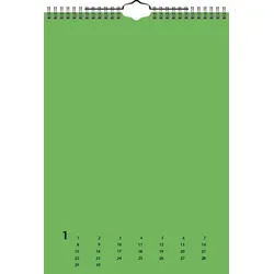 HEYDA Kreativkalender 21,5x24cm Monatsblätter grün, blau, rot, gelb Packung mit 5 Stück