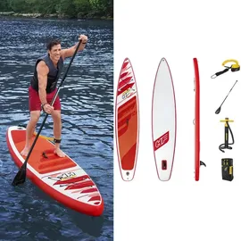 BESTWAY Hydro-Force SUP Paddle Board 381 x 76 x 15 cm rot/weiß