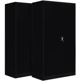 2-Pack LagerZwei Mehrzweckschrank 195x100x50cm I Metallschrank, 4 Fachböden I Großer Aktenschrank, abschließbar I Robuster Allzweckschrank als Werkstattschrank & Büroschrank I Stahlschrank schwarz
