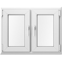 Doppelflügelfenster mit Mittelsteg, Kunststoff, aluplast IDEAL® 4000, Weiß, 90x70 cm, zweiteilig, individuell konfigurieren