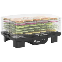 Homcom Dörrautomat Dörrgerät mit 6 höhenverstellbar Einlegefächer, 550 W, 40-70°C, 48 Std. Timer, Dehydrator für Fleisch, Obst, Gemüse, Blumen, Schwarz BPA Frei