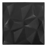 vidaXL 3D-Wandpaneele 24 Stk. 50x50 cm Diamant Schwarz 6 m2
