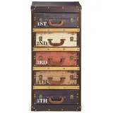 Kobolo Kofferregal Regal RETRO in Kofferoptik Bunt 5 Fächer 43x31x94 cm