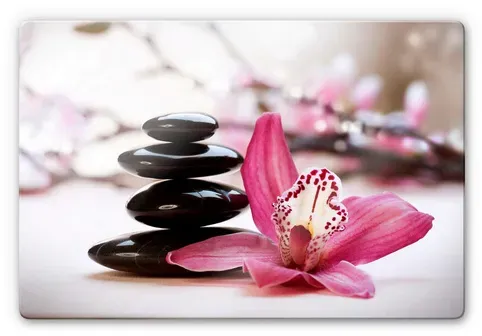 K&L Wall Art Glasbild »Glasbild«, BxH: 60 x 40 cm, Orchidee Feng Shui Wellness