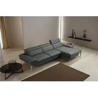 Ecksofa EGOITALIANO "Princess, elegantes Designsofa mit erstklassigem Sitzkomfort, L-Form", schwarz, B:282cm H:95cm T:168cm, Leder »BULL« (echtes Rindsleder). Geschliffenes, pigmentiertes und behandeltes Rindsleder mit einer Dicke von 1, 3-1, 5 mm. Dieses Leder zeigt eine ziemlich weiche Hand mit einem halb undurchsichtigen Aussehen. Es handelt sich um ein geschütztes Leder. Eine leichte Deckschicht schützt sie vor Flecken, ohne ihre ursprünglichen Eigenschaften zu verändern. Die geschützten Leder