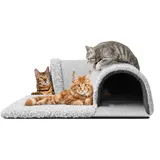 PillowPrim Katzentunnel Katzenhaus Katzenhütte Katzenbett Kuschelige Liegeplatz für Kätze Matte Haustierhütte Hundehaus Höhle Hundehütte Hundehöhle, Asche