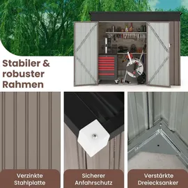 Costway Gartenhaus 2,35 x 1,17 m Grau