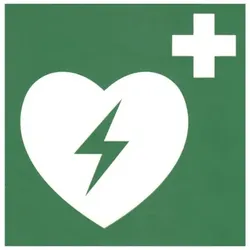 Hinweisschild Automatisierter Externer Defibrillator (AED), 15 x 15cm