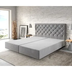 DELIFE Boxspringgestell Dream-Great 180x200 cm Mikrofaser Grau, Bettgestelle