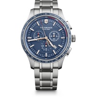 Victorinox Herren-Uhr Alliance Sport Chronograph, Herren-Armbanduhr, analog, Quarz, Gehäuse-Ø 44 mm, Armband 21 mm, 176 g, Blau/Silber