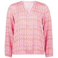 Cartoon Casual-Bluse mit Muster in Orange/Rosé | Gr.: 38