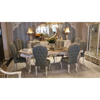 Casa Padrino Luxus Barock Esszimmer Set - 1 Esstisch & 8 Esszimmerstühle - Barock Esszimmermöbel - Luxus Qualität - Edel & Prunkvoll