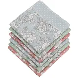 HOULIFE 6 Stücke Damen Blumen Taschentücher aus reiner Baumwolle 45x45cm 3 Farben für Alltagsgebrauch - Einheitsgröße