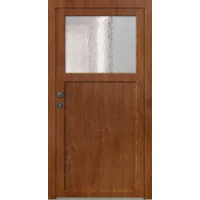 Holz Nebeneingangstür nach Maß "ANTONIA-R" Teakoptik-Lasur beidseitig außen öffnend DIN rechts